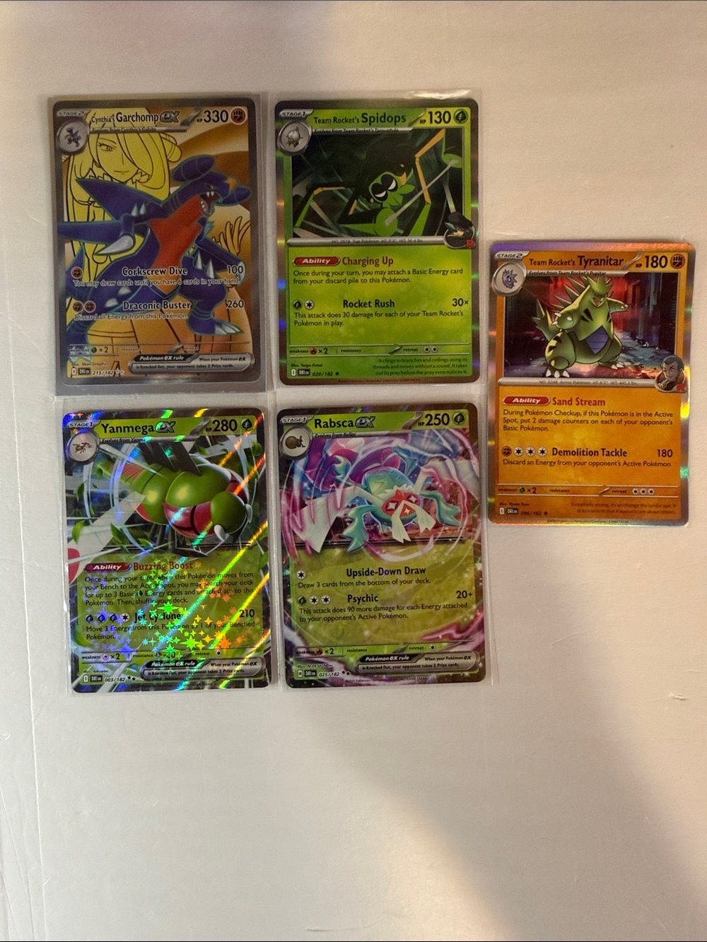 Pokemon Holographic Card Lot - Green, Orange, Purple Destin rivals